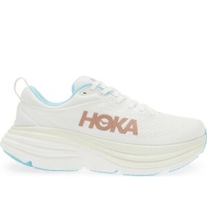 Hoka Bondi 8 Running Sneaker Shoe Women US Size 10 Frost/Rose Gold NIB